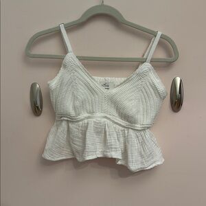 Hollister White Textured top